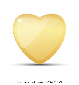 Vector illustration of an abstract golden heart for your design