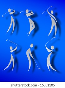 ilustración vectorial de iconos de golf abstractos