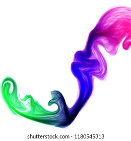 Vector illustration. Abstract gradient paint stains on white background. Multi-colored smoke.