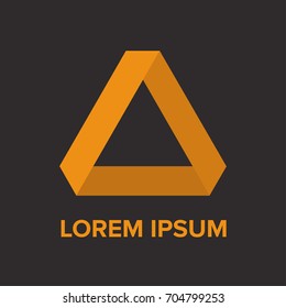 Vector illustration. Abstract gradient yellow triangle. Geometric shape triangle for poster, cover, banner, placard, icon and symbol. Logo design
