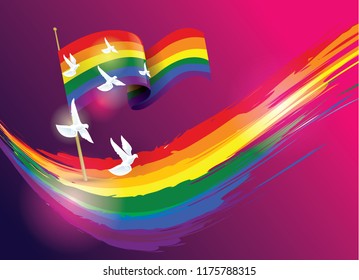 vector illustration. Abstract graphic design, multicolored flag symbol of the movement of LGBT community. free choice of love for everyone. Modern Art graphics business cards, invitations, gift cards