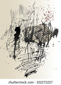 A vector illustration of an abstract graphic drawing.