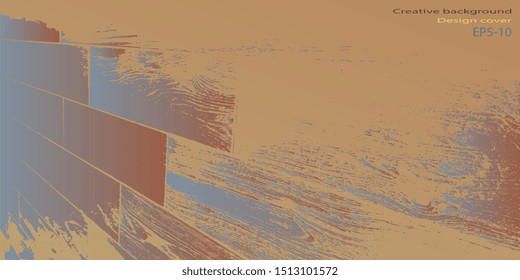 Vector illustration. Abstract graphics. Retro background. Abstract background. Abstractionism. Designer decorative cover. Background with grunge texture. Design background