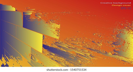 Vector illustration. Abstract graphics. Retro background. Abstract background. Abstractionism. Designer decorative cover. Background with grunge texture. Design background
