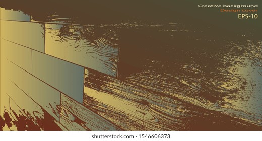 Vector illustration. Abstract graphics. Retro background. Abstract background. Abstractionism. Designer decorative cover. Background with grunge texture. Design background