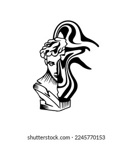 vector illustration of abstract greek statue