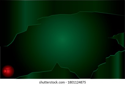 vector illustration of an abstract  green background with a red ball.space for text.
