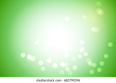 Vector illustration abstract green background with magic blur bokeh light effect. Christmas and new year template.