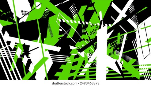 vector illustration of abstract green and black texture on white background