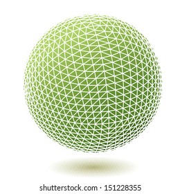 Vector illustration of an abstract green eco sphere.