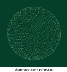 Vector illustration of an abstract green globe.