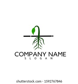 Vector illustration of abstract green leaf logo design template. Logo design that develops naturally with minimal style. - Vector