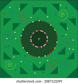 Vector illustration. Abstract illustration in green tones on a New Year's theme. New Year's Christmas tree.