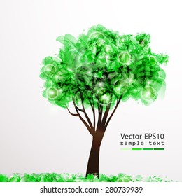 Vector illustration of abstract green tree.
