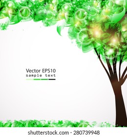 Vector illustration of abstract green tree.