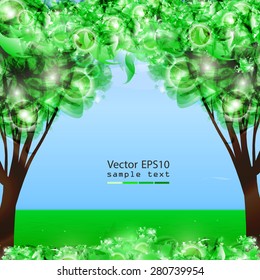 Vector illustration of abstract green tree.