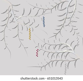 Vector illustration with abstract grey plants