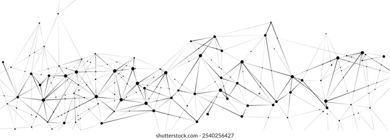 Ilustración vectorial. La red Abstractas destaca la base de los sistemas digitales, una red donde cada nodo es esencial para un funcionamiento sin problemas. Concepto de tecnología, ciencia. Fondo de pantalla. Patrón.