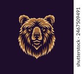 vector illustration of abstract grizzly bear head symbol