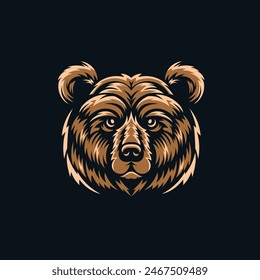 vector illustration of abstract grizzly bear head symbol