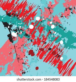 Vector illustration of an abstract grunge background with ink splashes