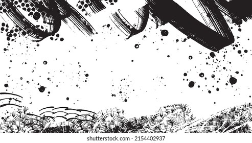 ilustración vectorial de fondo angustiado en blanco y negro de medio tono abstracto