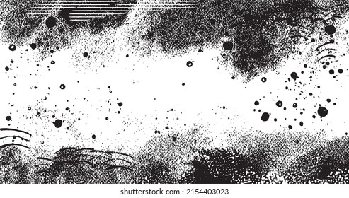 ilustración vectorial de fondo angustiado en blanco y negro de medio tono abstracto