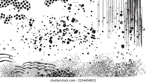 vector illustration of abstract grunge halftone black and white distressed background