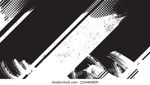 vector illustration of abstract grunge halftone black and white distressed background
