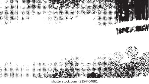 vector illustration of abstract grunge halftone black and white distressed background
