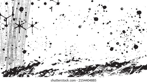 ilustración vectorial de fondo angustiado en blanco y negro de medio tono abstracto