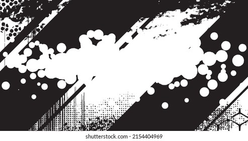 vector illustration of abstract grunge halftone black and white distressed background