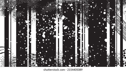 vector illustration of abstract grunge halftone black and white distressed background