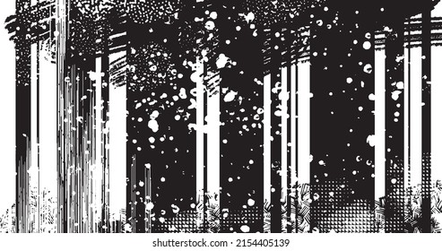 vector illustration of abstract grunge halftone black and white distressed background