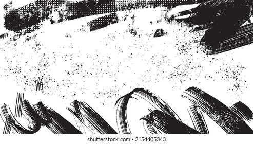 vector illustration of abstract grunge halftone black and white distressed background