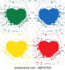 Vector illustration of abstract grunge heart, design element