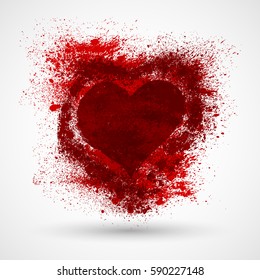 Vector illustration of abstract grunge heart