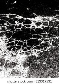 Vector illustration of abstract grunge texture. Pattern, wallpaper, black & white colorful. Distressed, distorted graphic backdrop. Sea, universe, foam, earth.