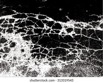 Vector illustration of abstract grunge texture. Pattern, wallpaper, black & white colorful. Distressed, distorted graphic backdrop. Sea, universe, foam, earth.