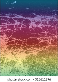 Vector illustration of abstract grunge texture. Pattern, wallpaper, rainbow, spectrum, colorful. Distressed, distorted graphic backdrop.