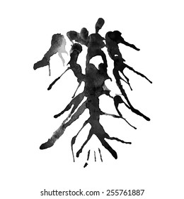 Vector illustration: abstract grungy black ink blot