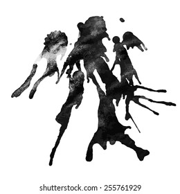 Vector illustration: abstract grungy black ink blot