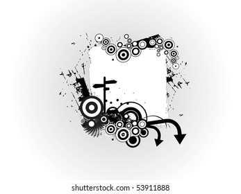 vector illustration of abstract grungy frame