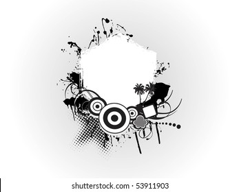 vector illustration of abstract grungy frame