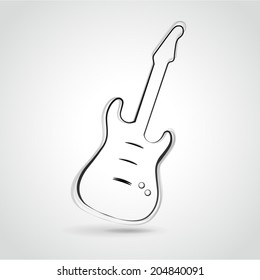 Vector illustration of abstract guitar icon background