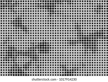 Vector illustration, abstract halftone backdrop in white and black tones in pop art style, monochrome background for business card, website, interior design, labels and stickers