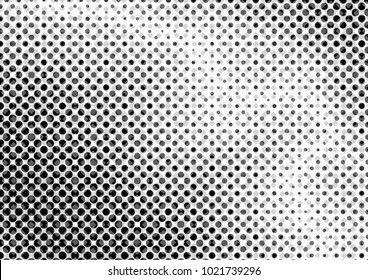 
Vector illustration, abstract halftone backdrop in white and black tones in pop art style, monochrome background for business card, website, interior design, labels and stickers