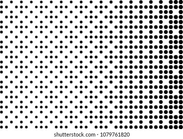 Vector illustration, abstract halftone backdrop in white and black tones in pop art style, monochrome geometric background with polygons