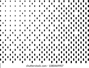 Vector illustration, abstract halftone backdrop in white and black tones in pop art style, monochrome geometric background with ovals