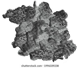 Vector illustration, abstract halftone backdrop in white and black tones in pop art style, monochrome background with pattern for business card, website, interior design, labels and stickers